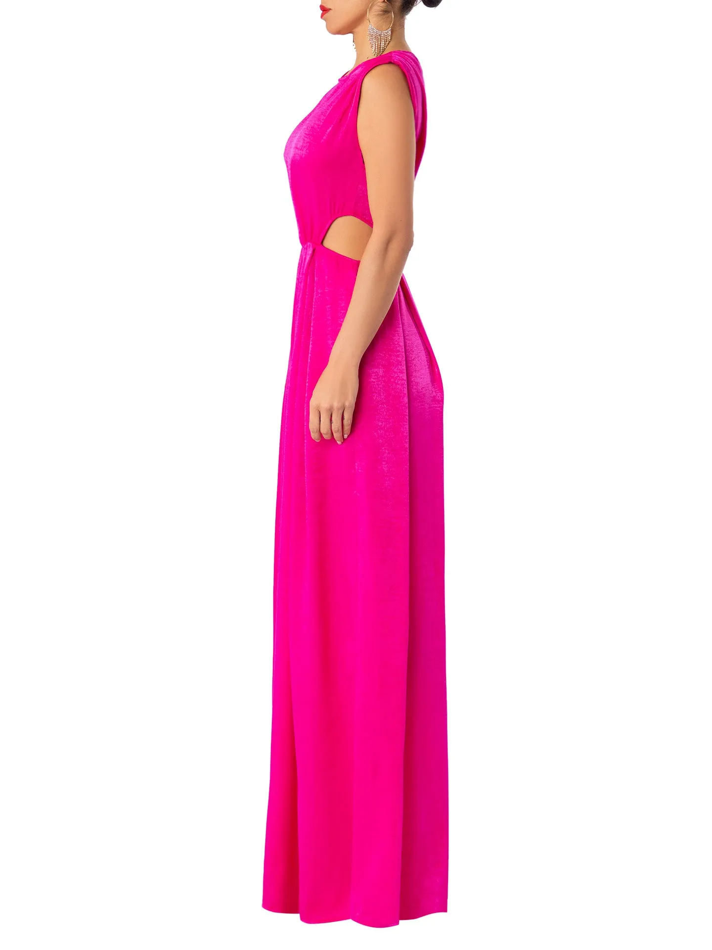 “Lupe” Magenta Cut-Out Jumpsuit