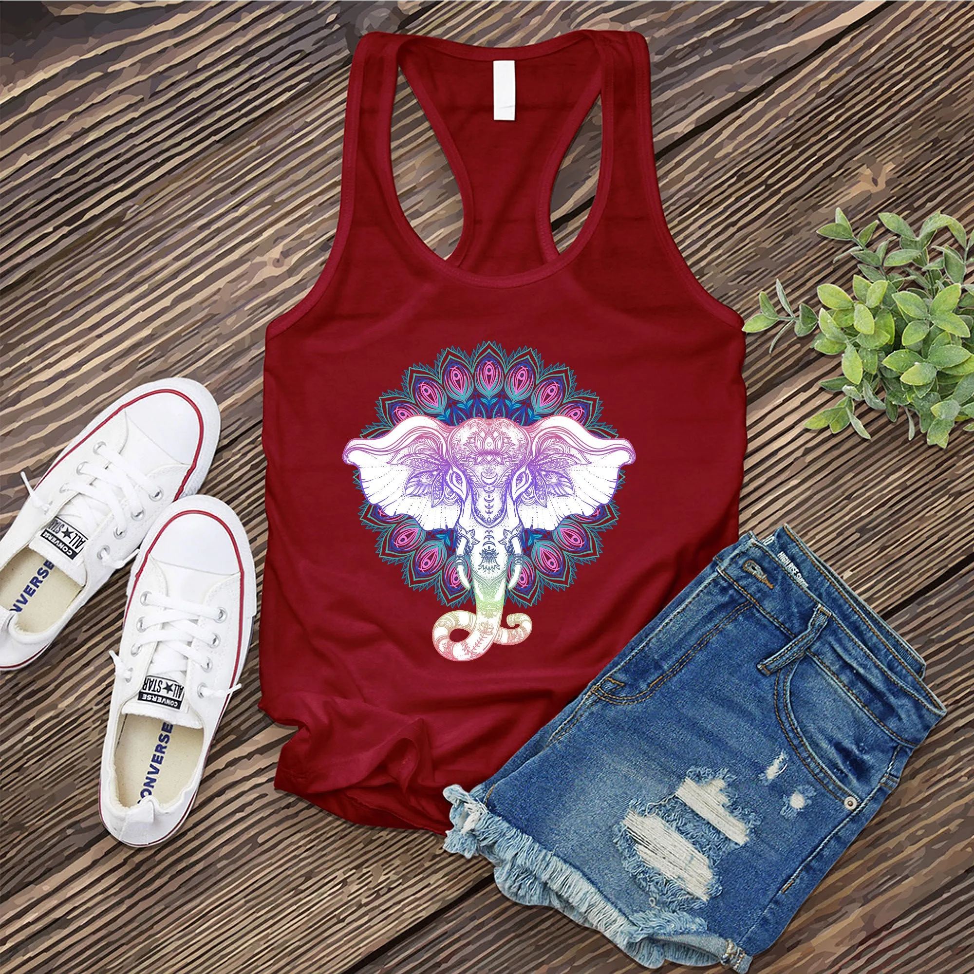 Mandala Elephant Women's Tank Top
