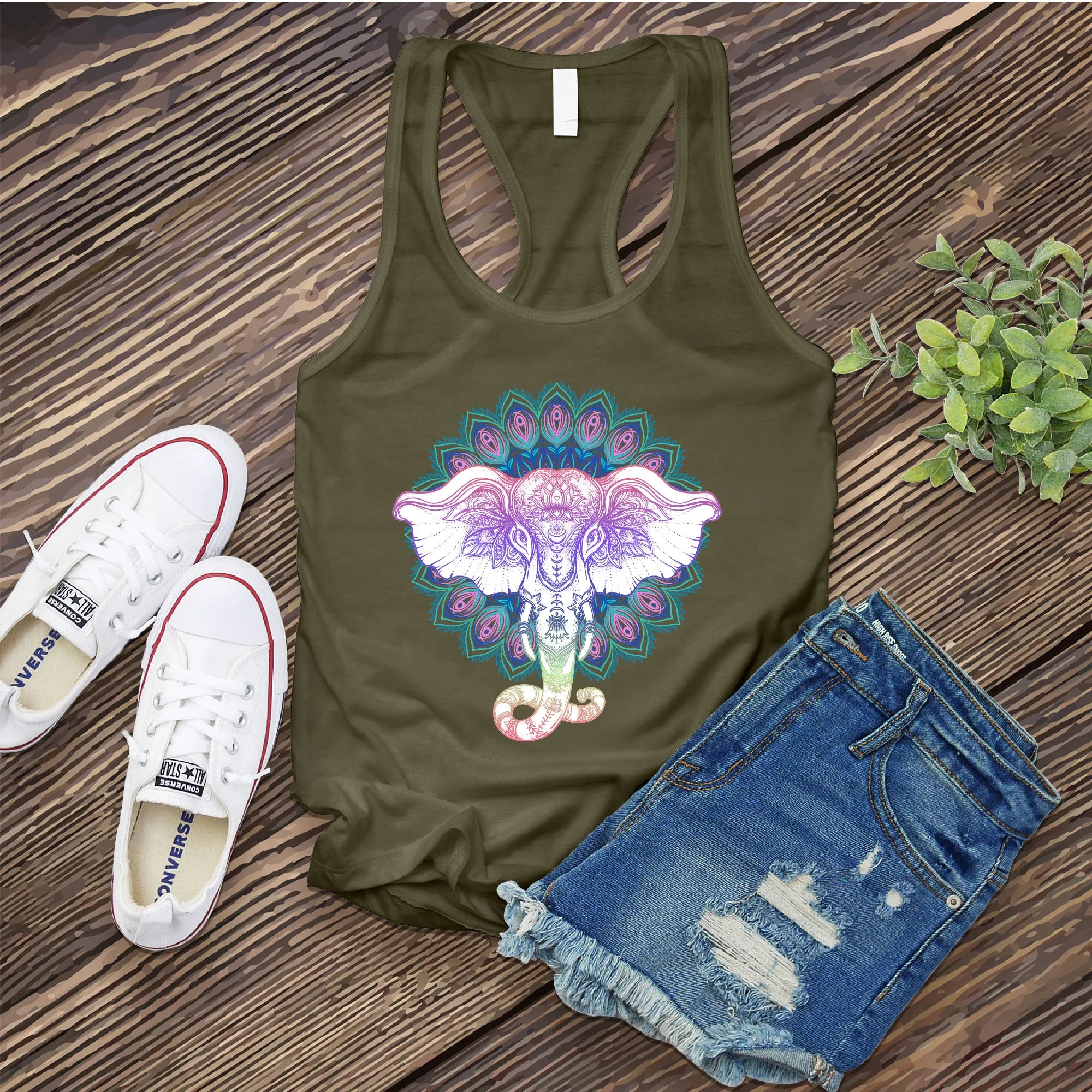 Mandala Elephant Women's Tank Top