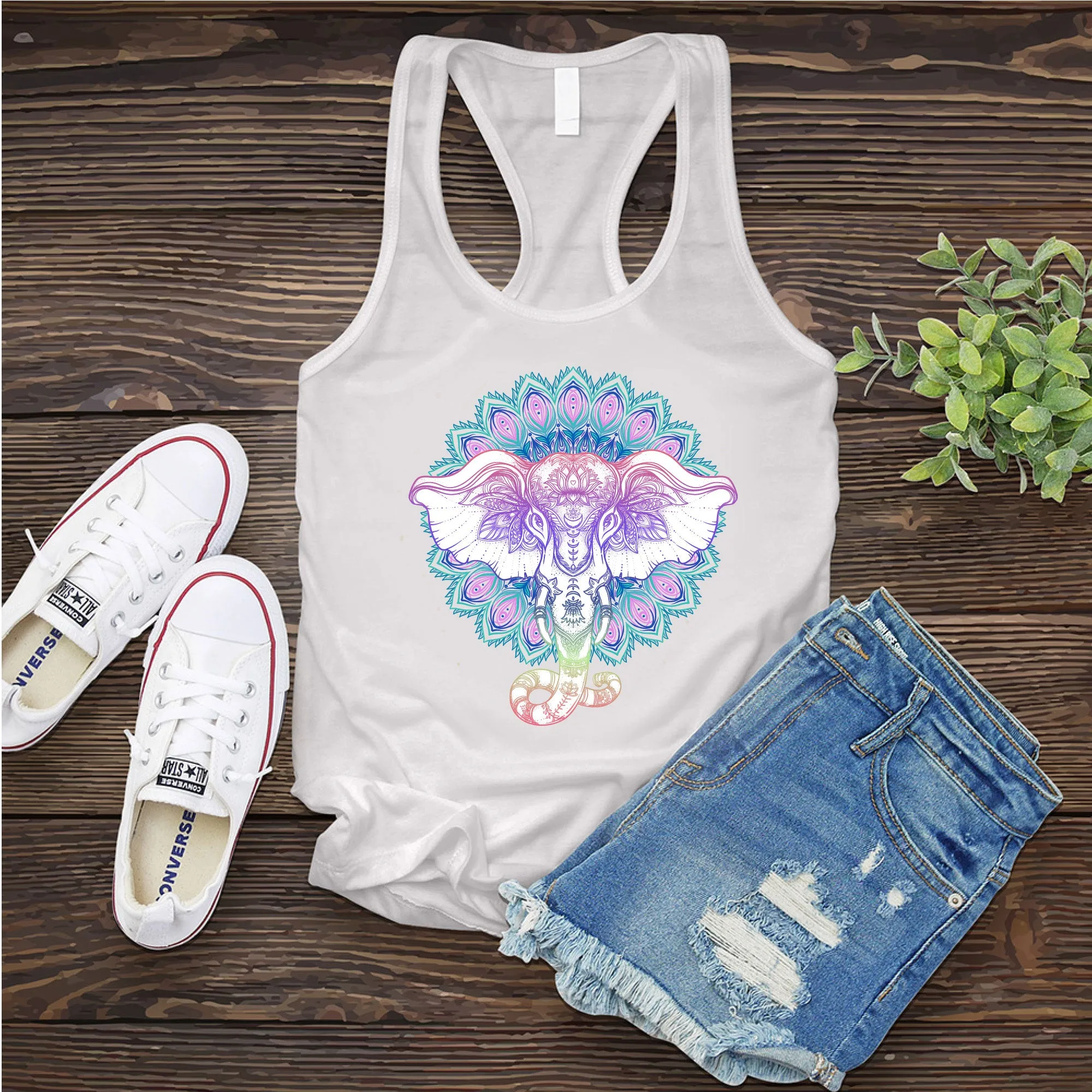 Mandala Elephant Women's Tank Top