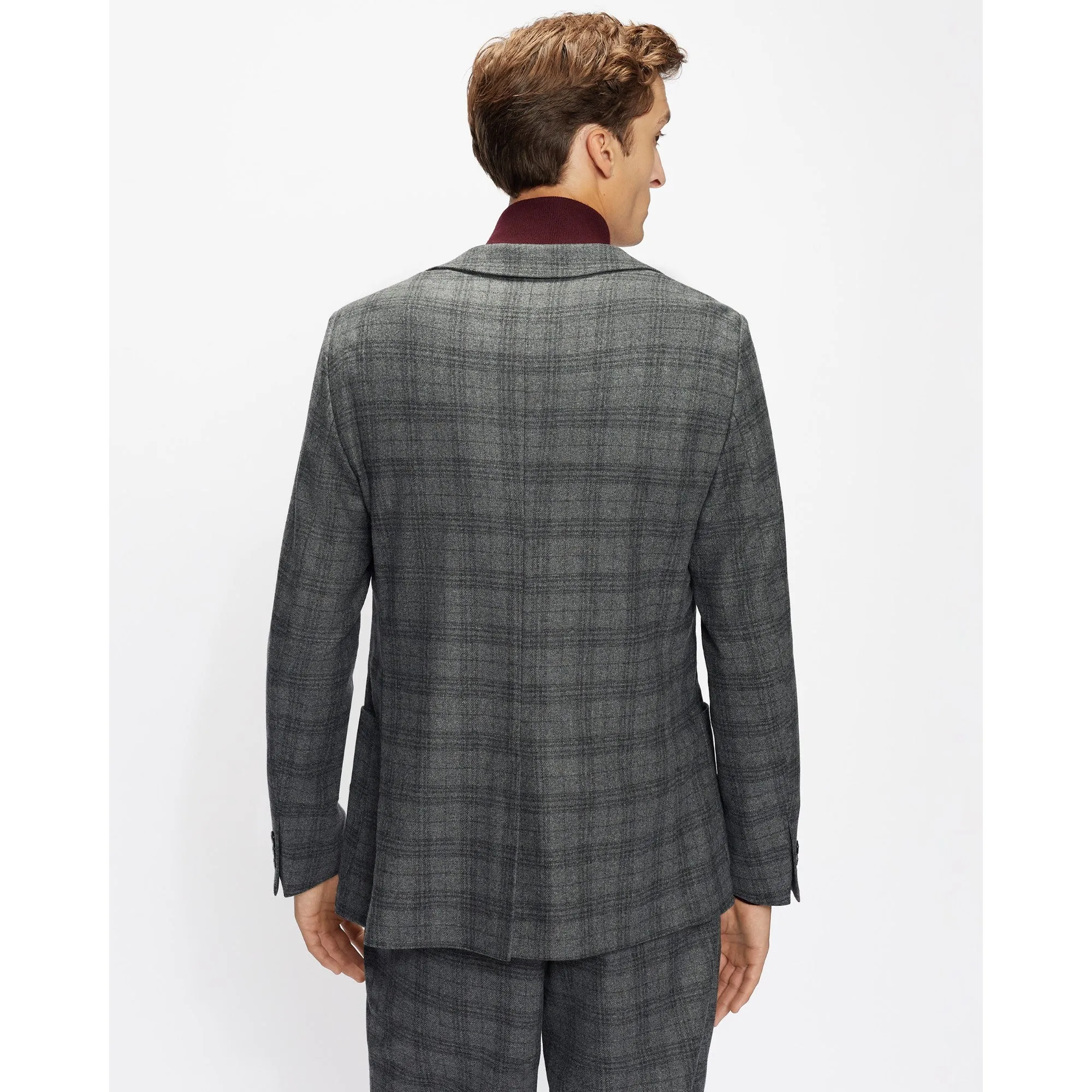 Men Mmj-Zenith-Checked Flannel Blazer - Grey