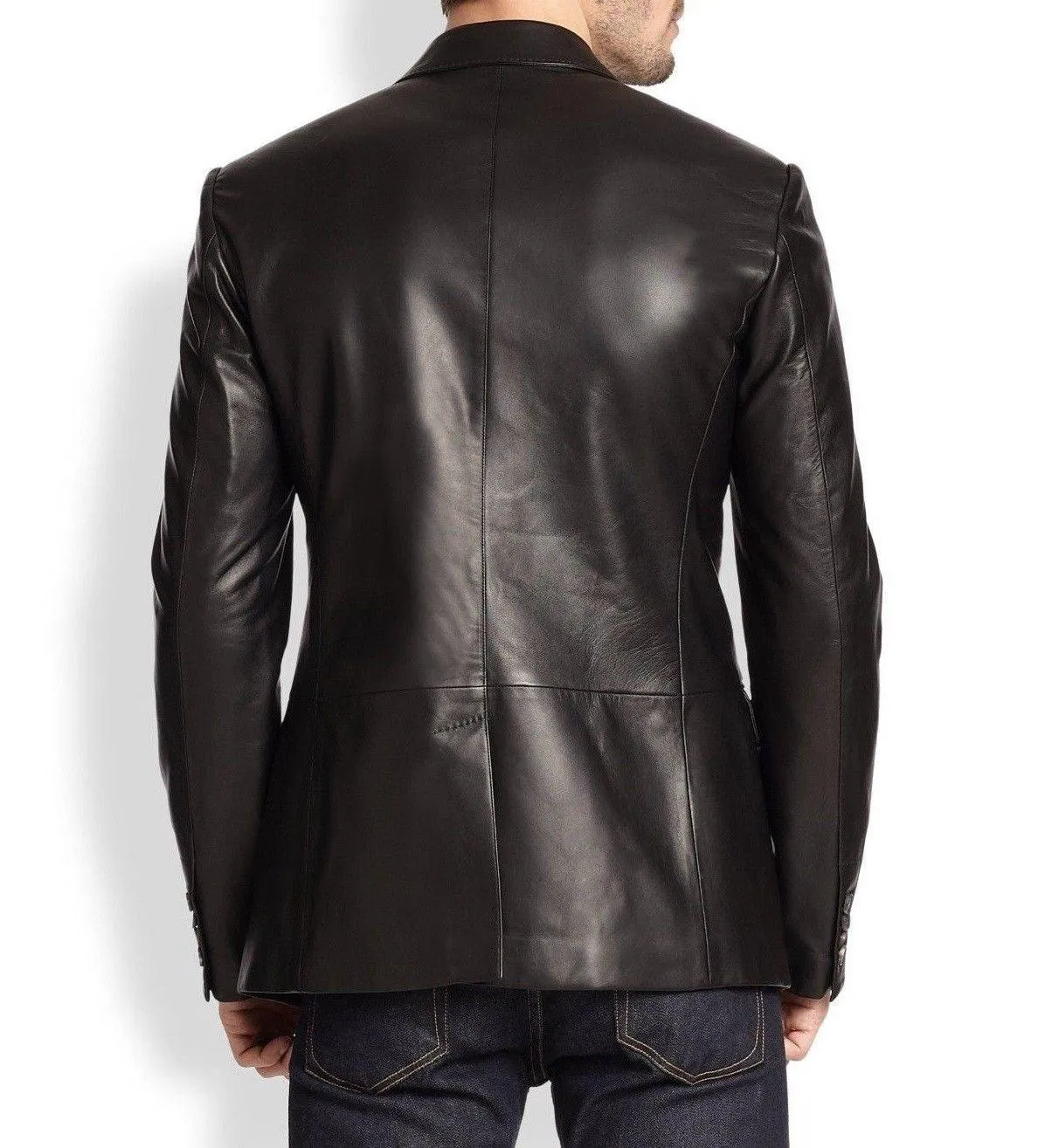 Men's TWO BUTTON Leather Blazer TB010