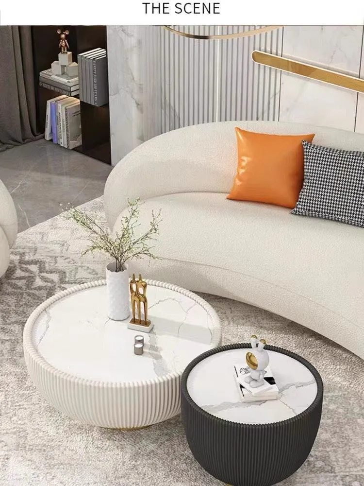 Modern Coffee Table with Sintered Stone top (set of 2)