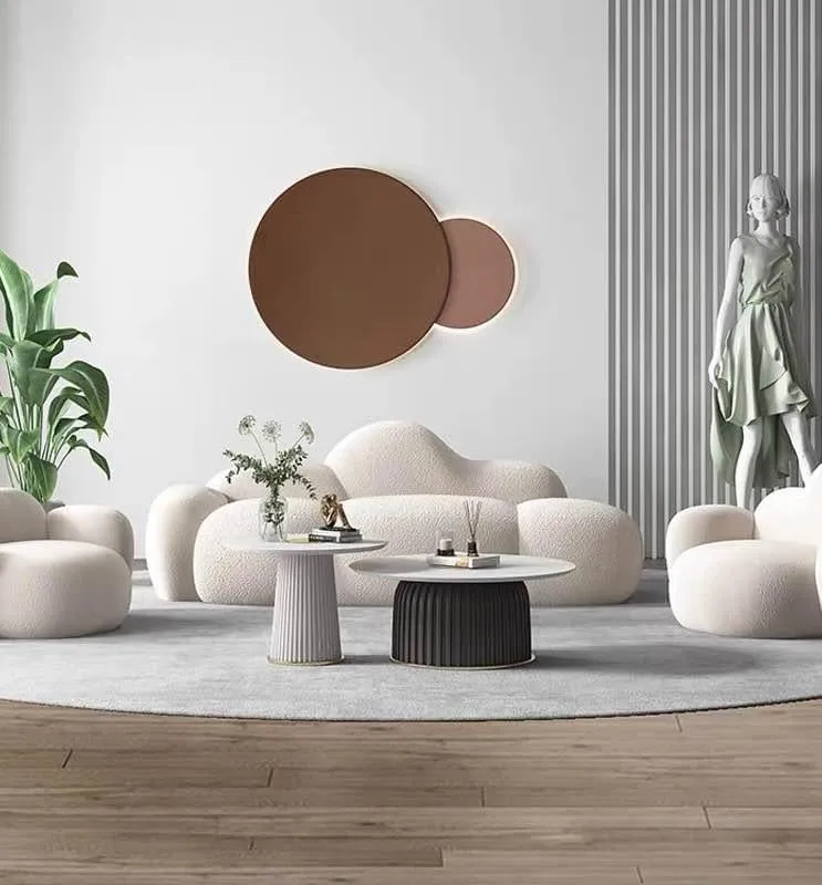 Modern Coffee Table with Sintered Stone top (set of 2)