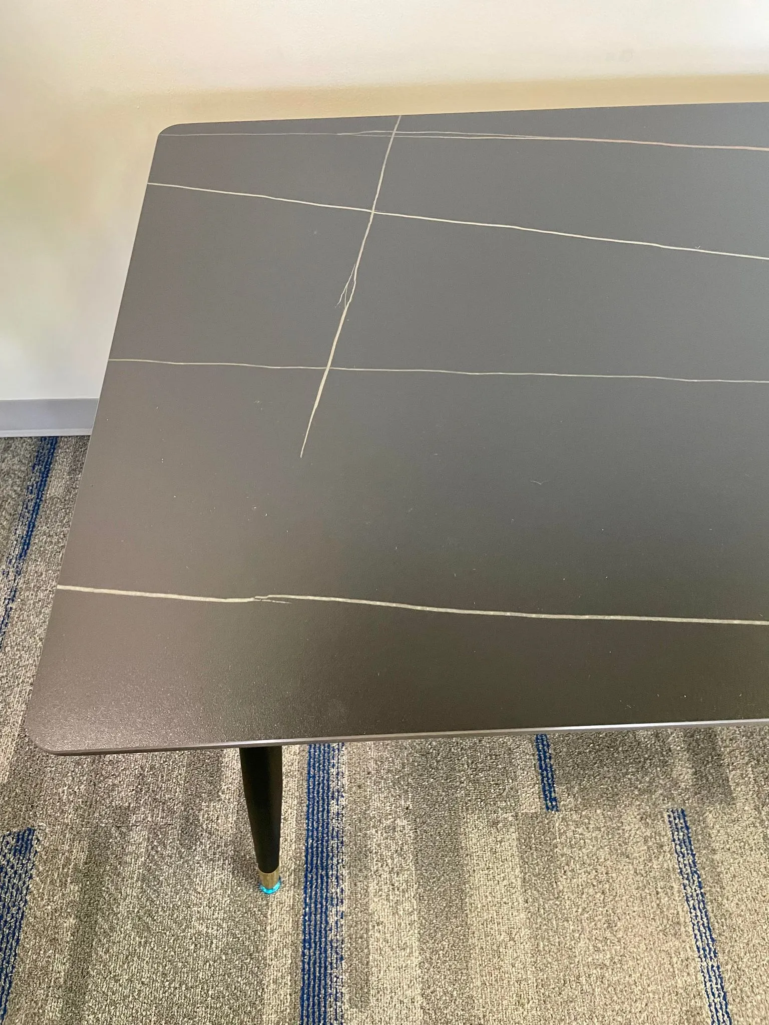 Modern Dining Table Rectangular Sintered Stone Top 55"(140cm)
