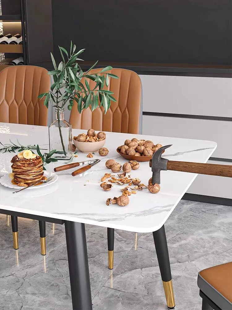 Modern Dining Table Rectangular Sintered Stone Top 55"(140cm)