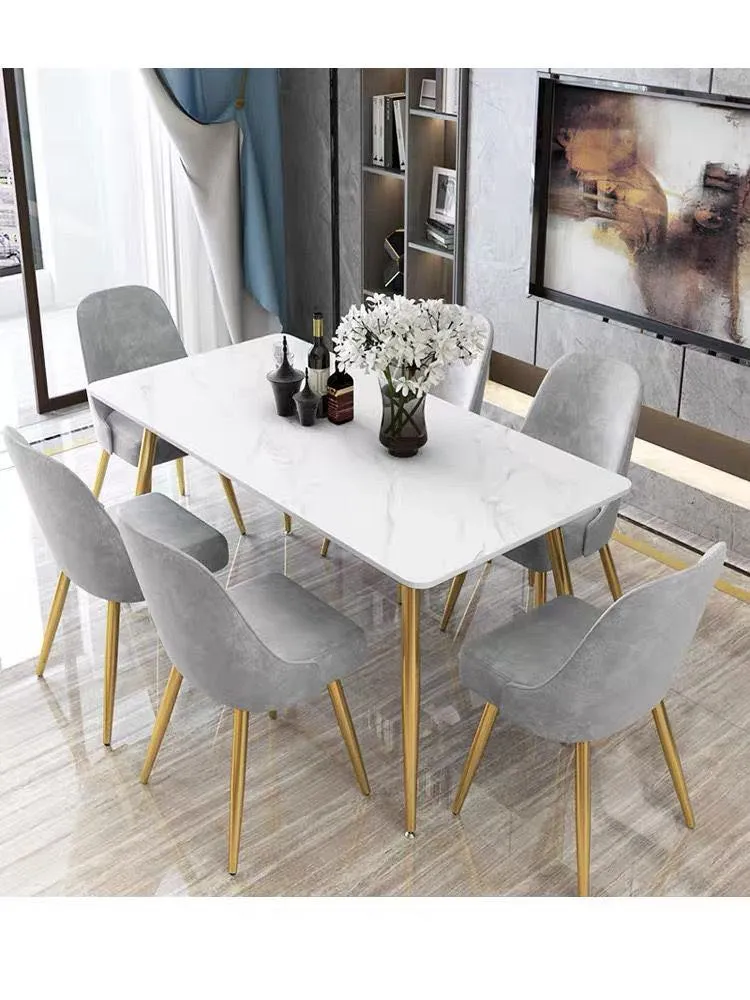 Modern Dining Table Rectangular Sintered Stone Top 55"(140cm)