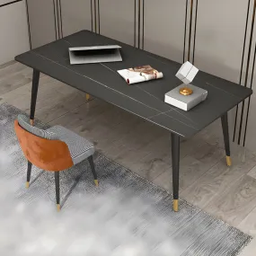 Modern Dining Table Rectangular Sintered Stone Top 55"(140cm)