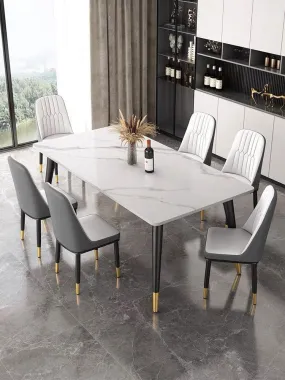 Modern Dining Table Rectangular Sintered Stone Top 55"(140cm)