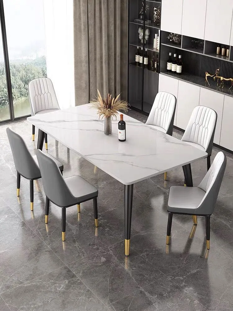 Modern Dining Table Rectangular Sintered Stone Top 55"(140cm)