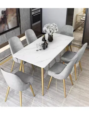 Modern Dining Table Rectangular Sintered Stone Top 55"(140cm)