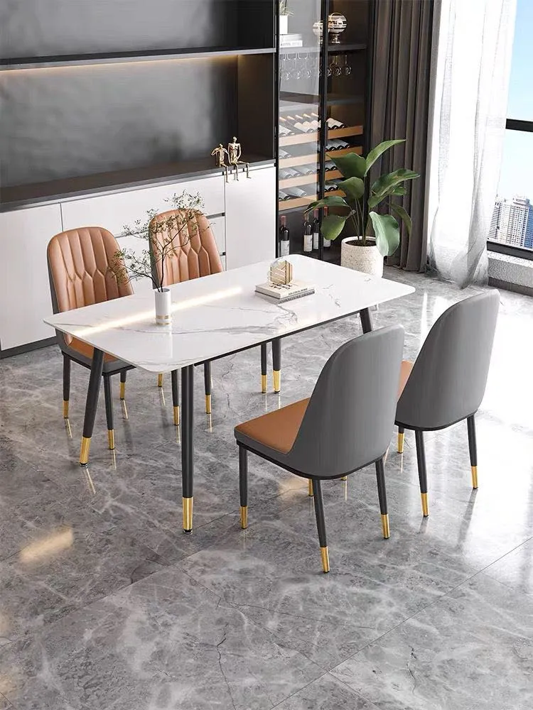 Modern Dining Table Rectangular Sintered Stone Top 63"(160cm)