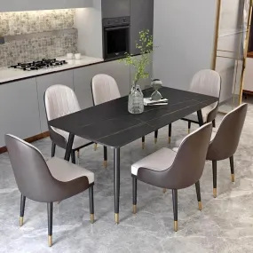 Modern Dining Table Rectangular Sintered Stone Top 63"(160cm)