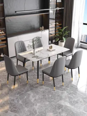 Modern Dining Table Rectangular Sintered Stone Top 63"(160cm)