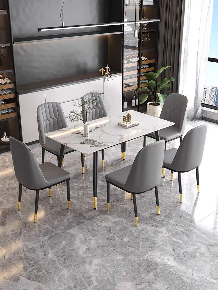 Modern Dining Table Rectangular Sintered Stone Top 63"(160cm)
