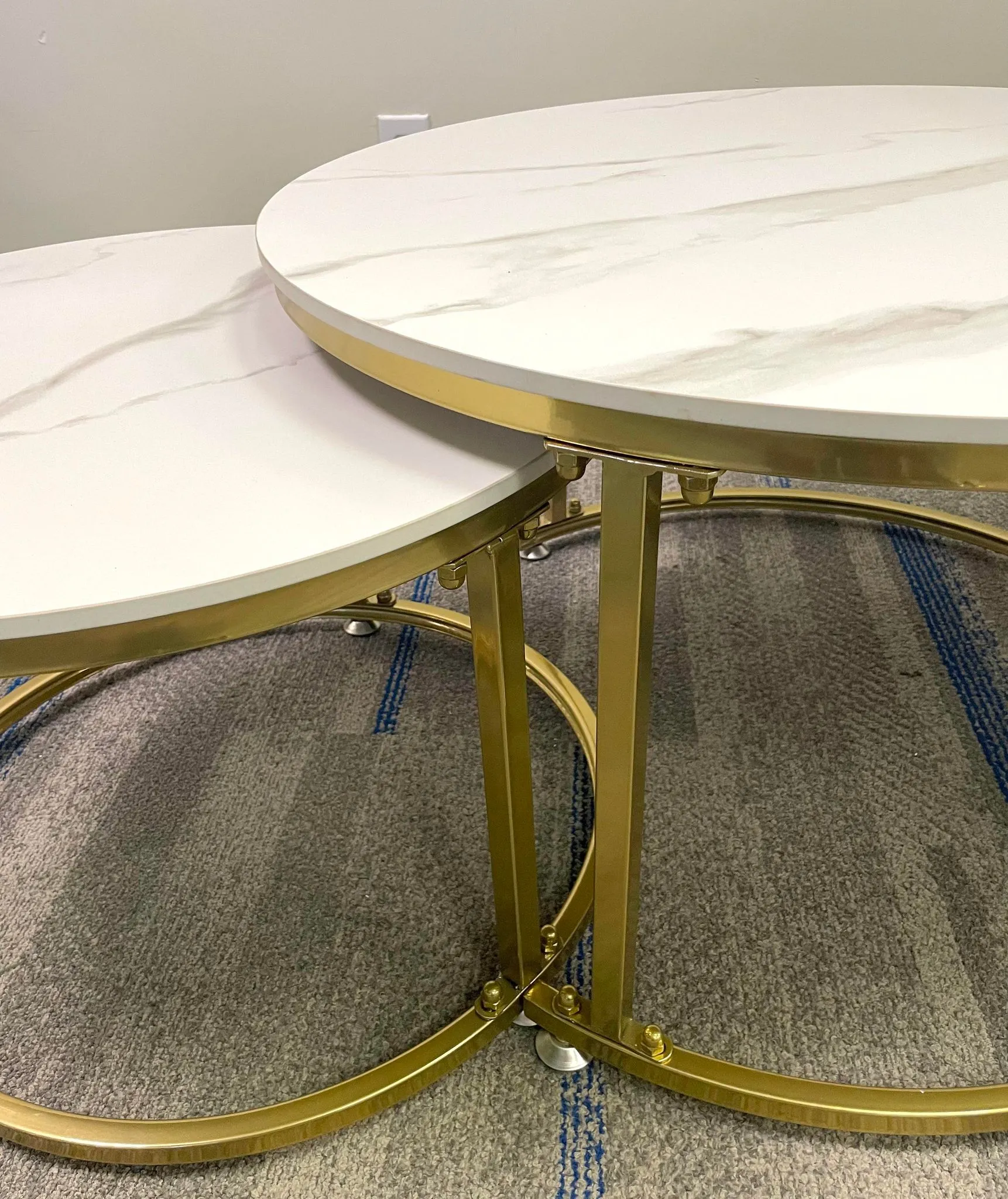 Modern Nesting Coffee Table with Sintered Stone top
