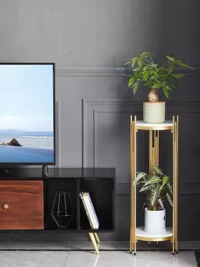 Modern Side Table Sintered Stone Top with Golden rim