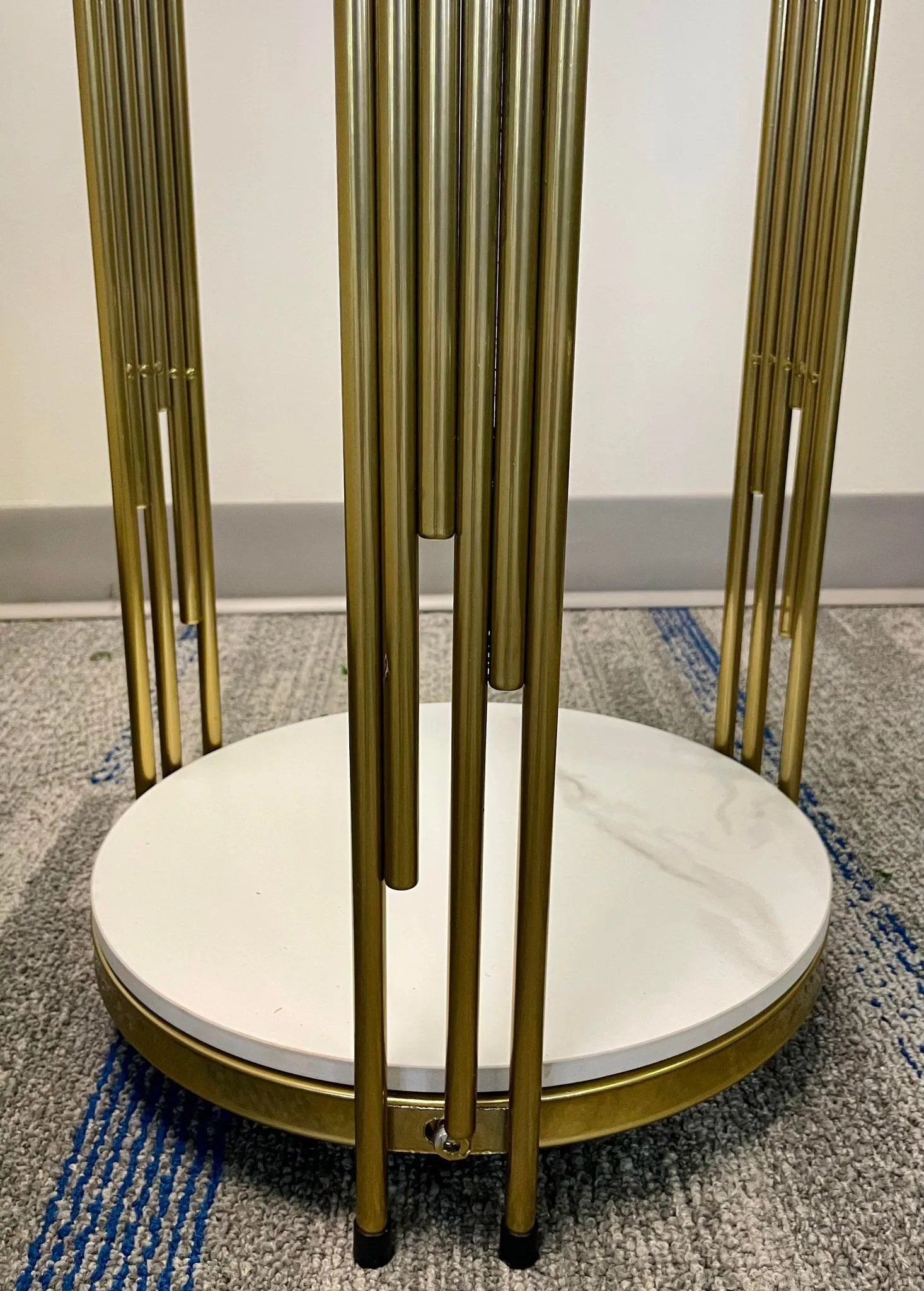 Modern Side Table Sintered Stone Top with Golden rim