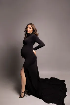 New! Turtleneck with Slit Maternity Dress