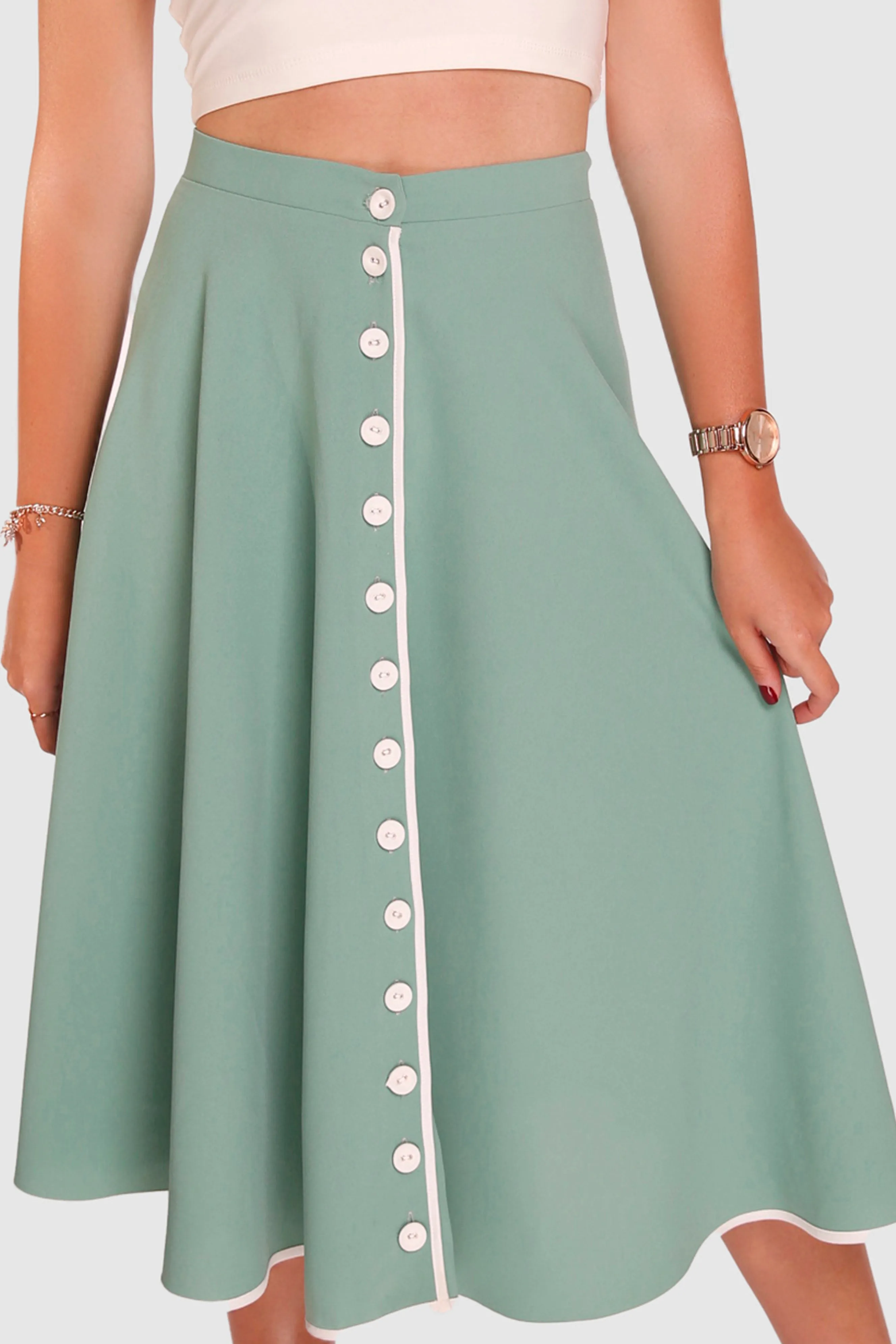 No.3 Touchline Tango Pin-up Button Skirt