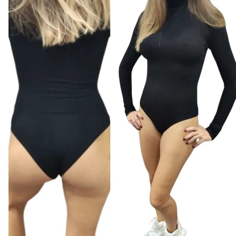 One-piece High-Neck Long-Sleeve Bodysuit