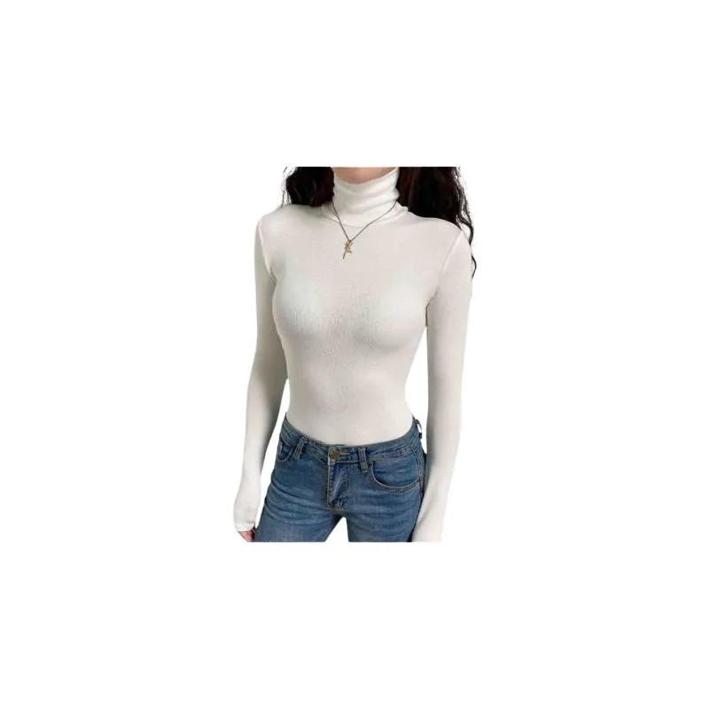 One-piece High-Neck Long-Sleeve Bodysuit