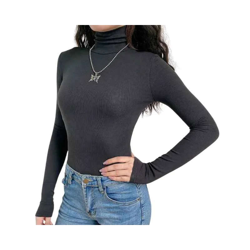 One-piece High-Neck Long-Sleeve Bodysuit