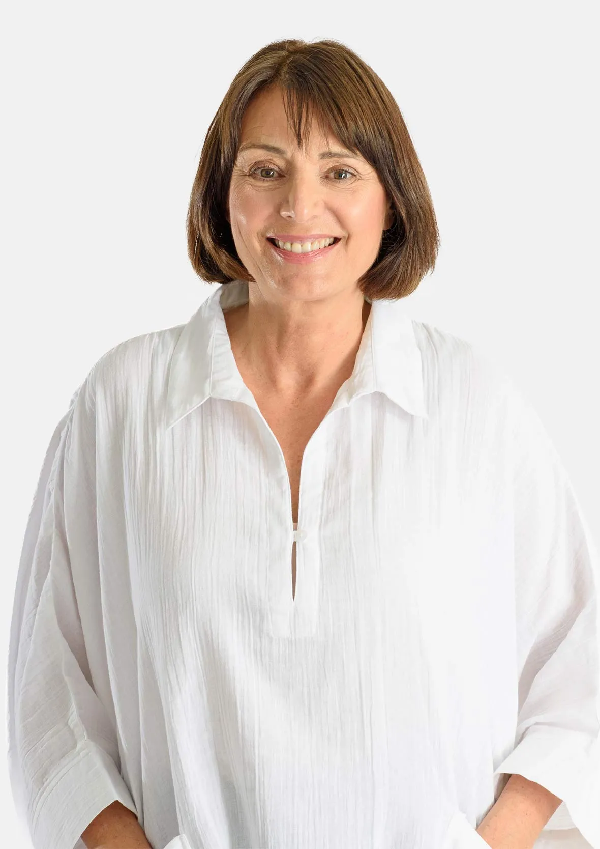 Oversized Cotton Top with Pockets