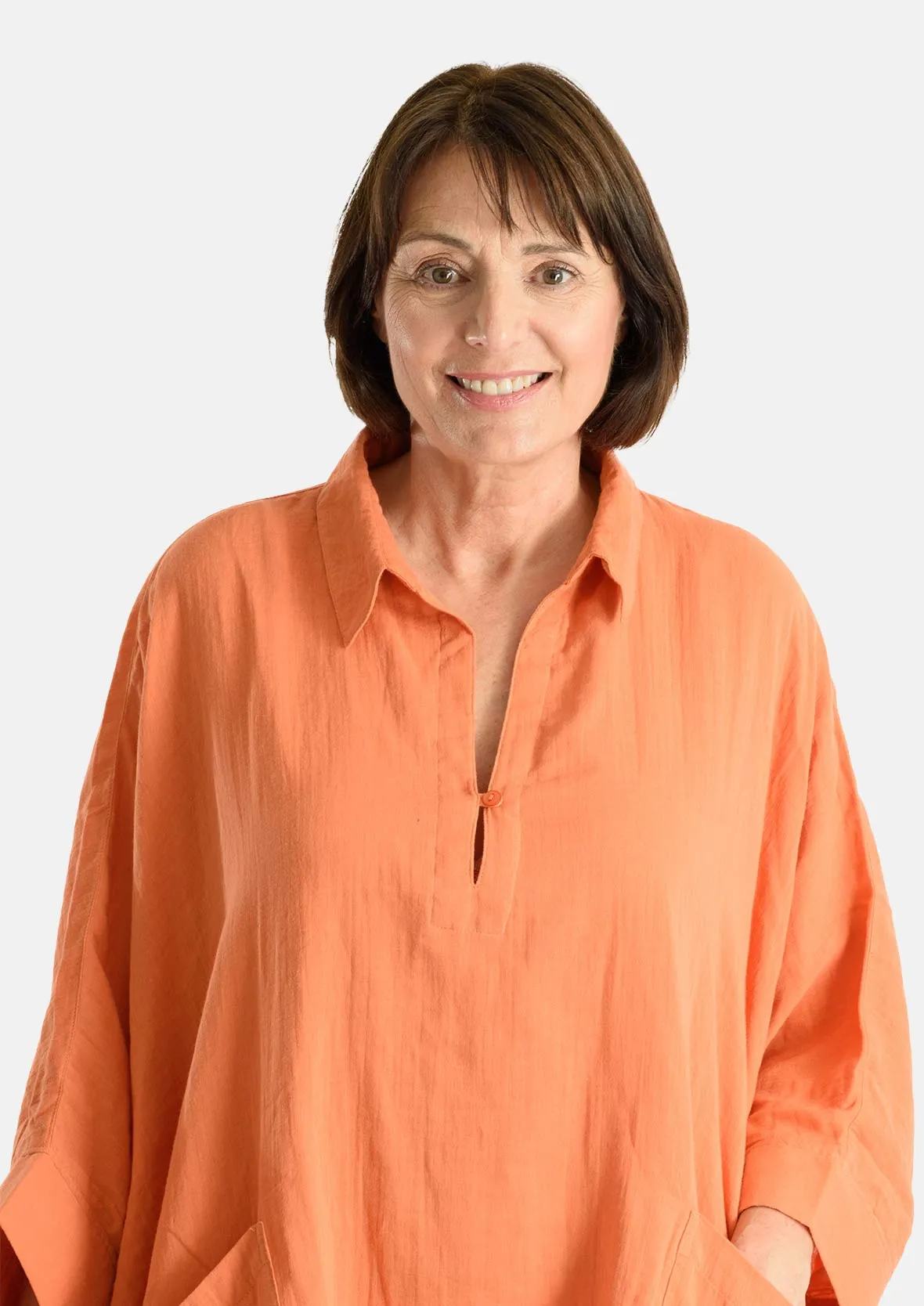 Oversized Cotton Top with Pockets