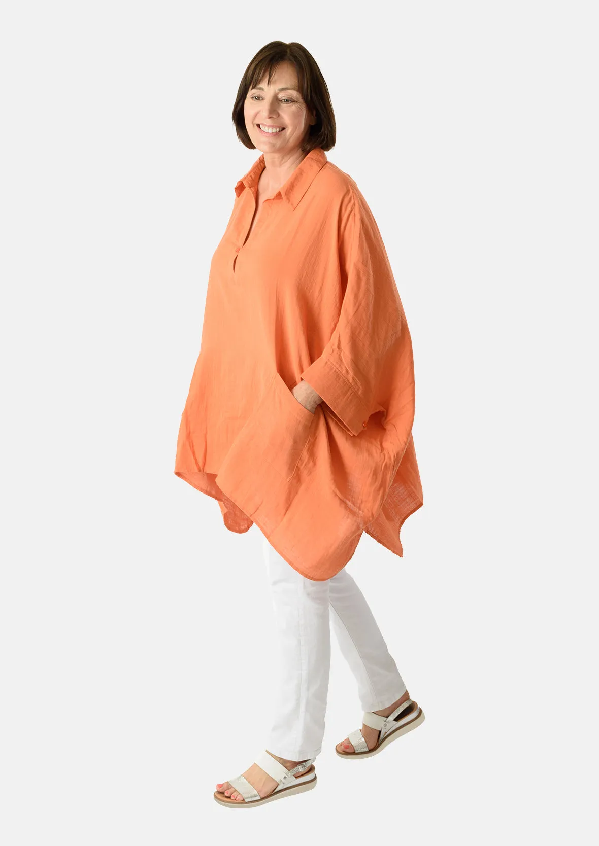 Oversized Cotton Top with Pockets