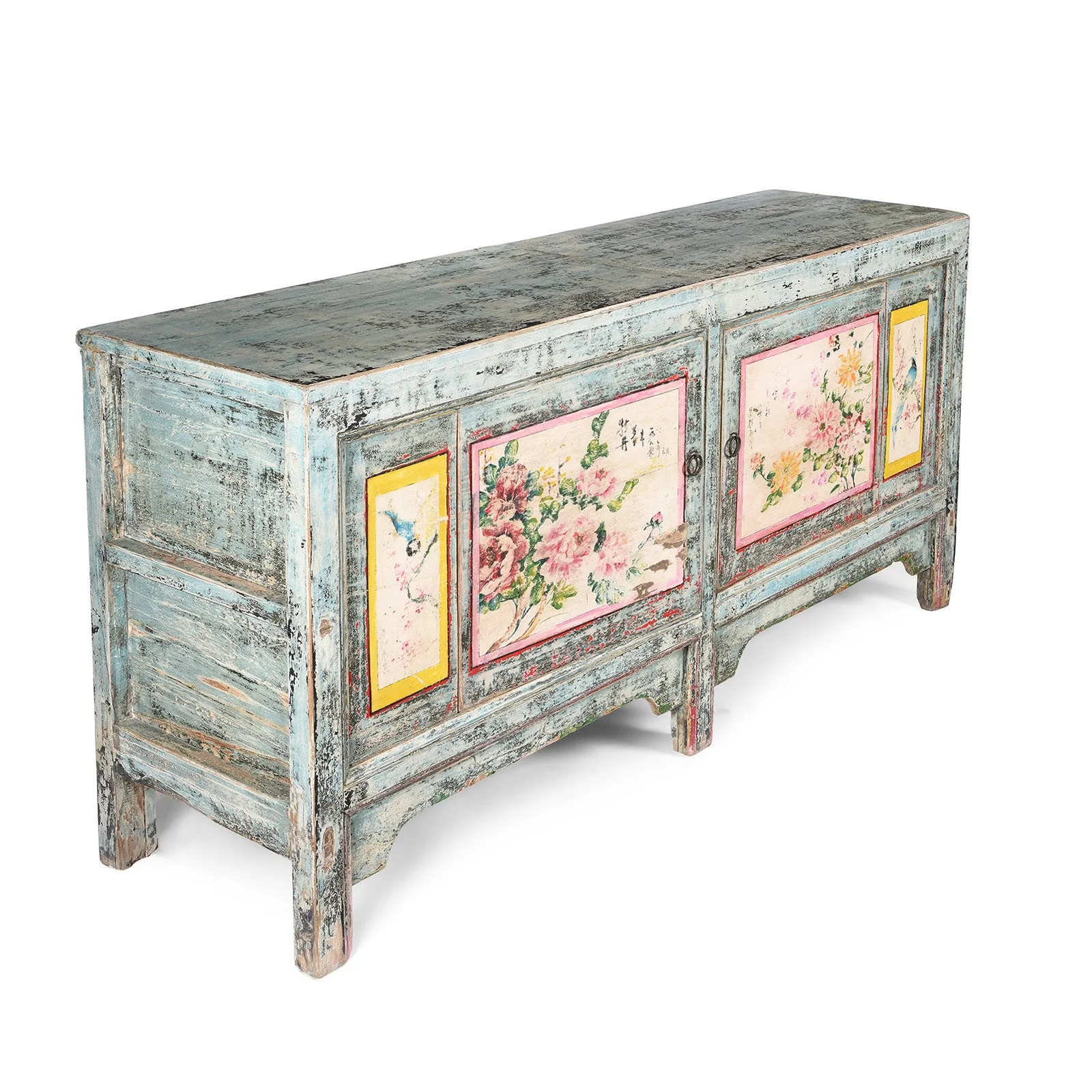 Painted 2 Door Sideboard From Shanxi - Ca 1920