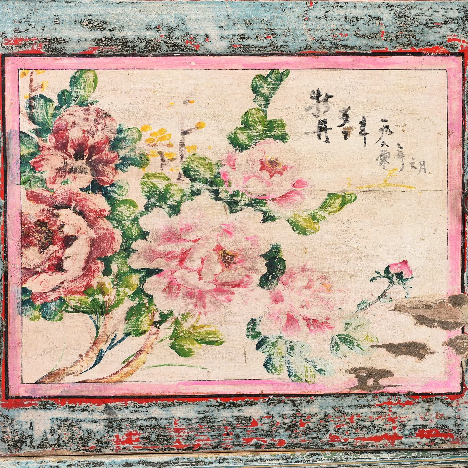 Painted 2 Door Sideboard From Shanxi - Ca 1920