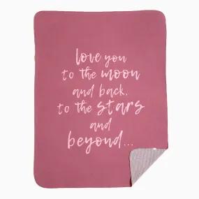 Petit Lem Reversible Blanket - Fly Me To The Moon in Dusty Pink