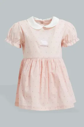 Pink Polka Dot Dress For Babies