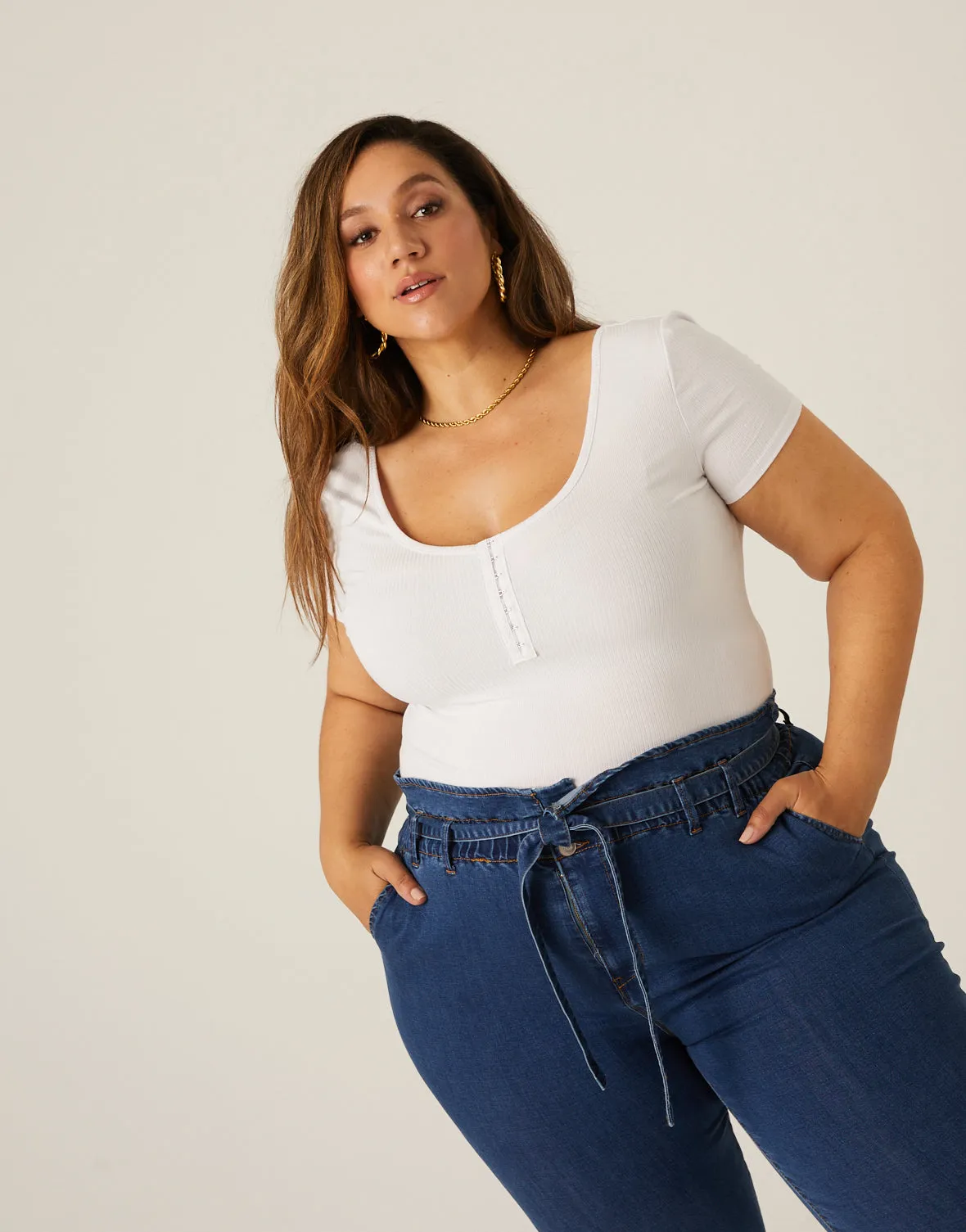 Plus Size Hook and Eye Top