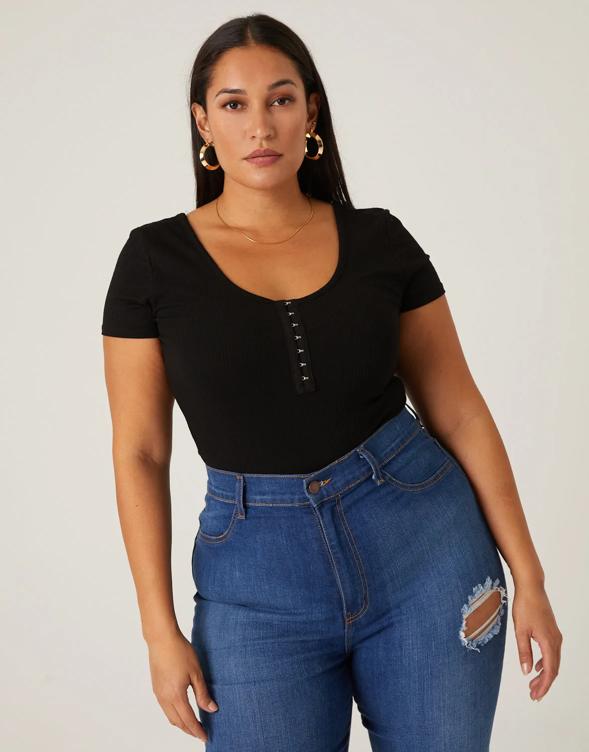 Plus Size Hook and Eye Top