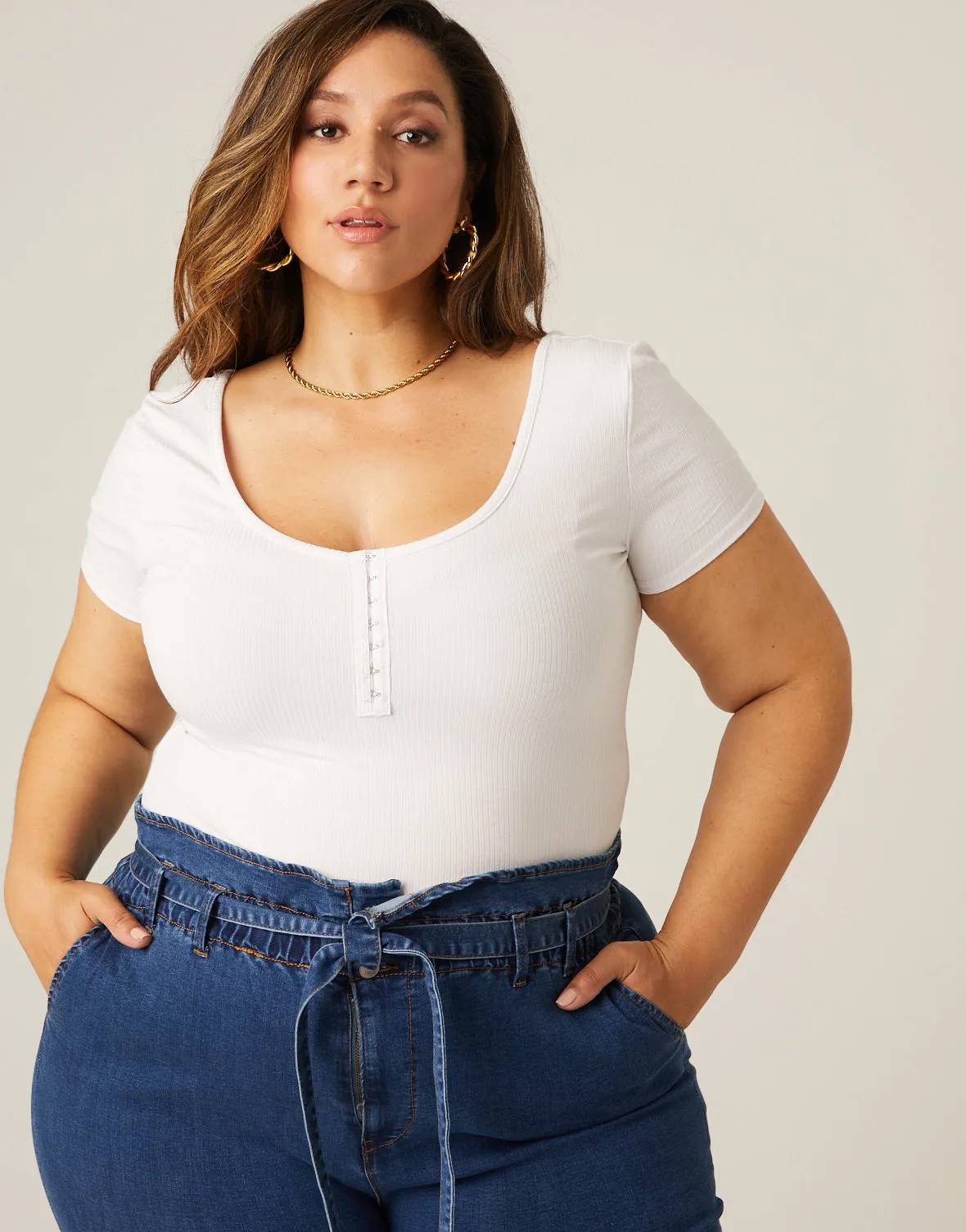 Plus Size Hook and Eye Top
