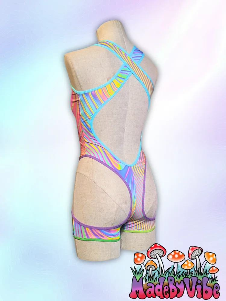 Prismatic Cut Out Romper Bodysuit - Ready to Ship