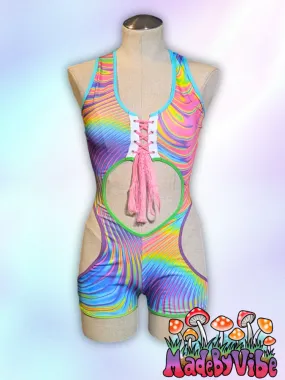 Prismatic Cut Out Romper Bodysuit - Ready to Ship