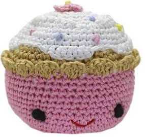 Purdy Pink Cupcake Knit Toy