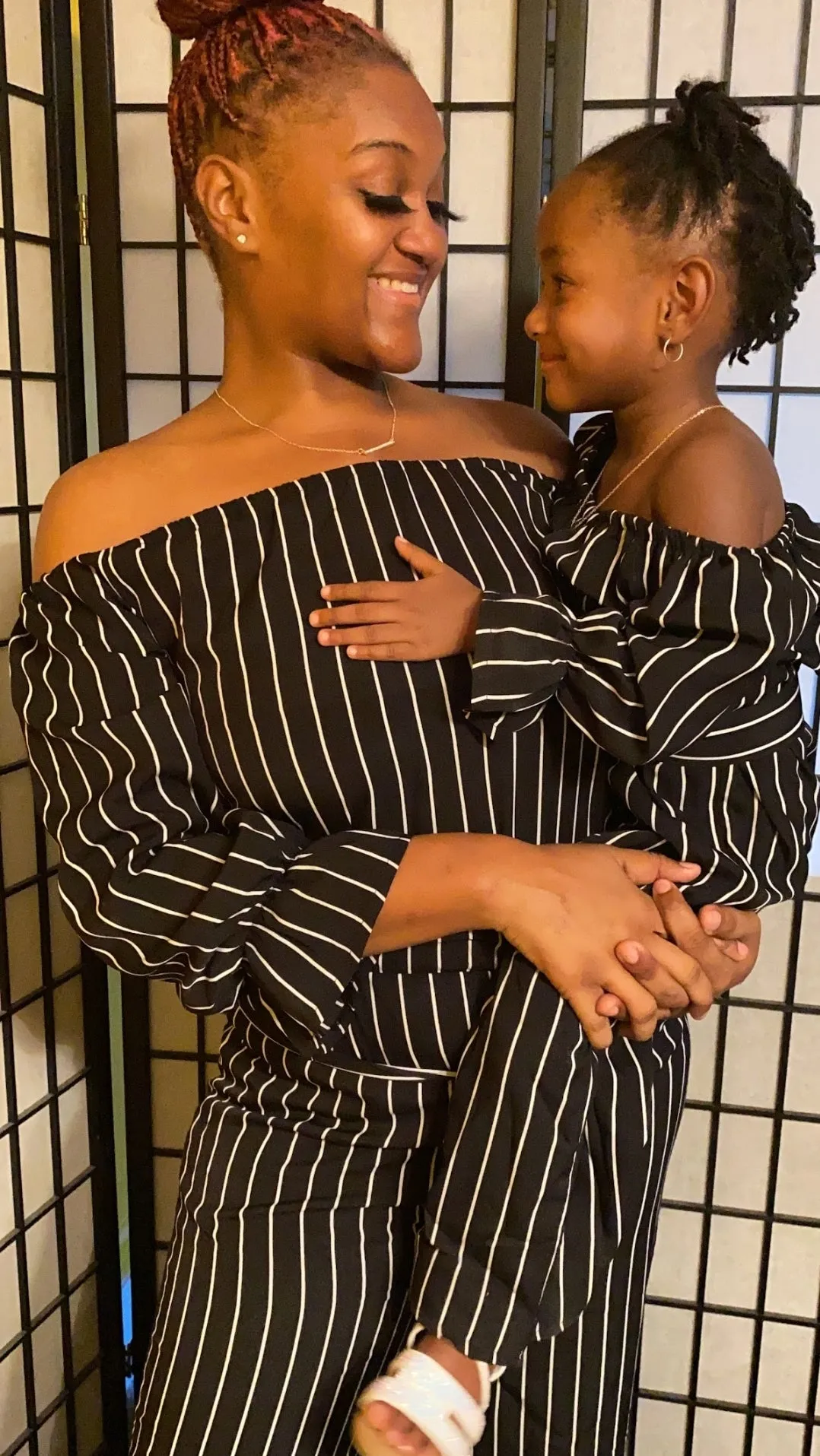 "Match in Style: GIRLS Black & White Striped Jumpsuit