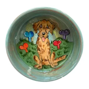 "Puppy's Wonderland" Hand-Painted Bowl - "Tails of Enchantment" Collection