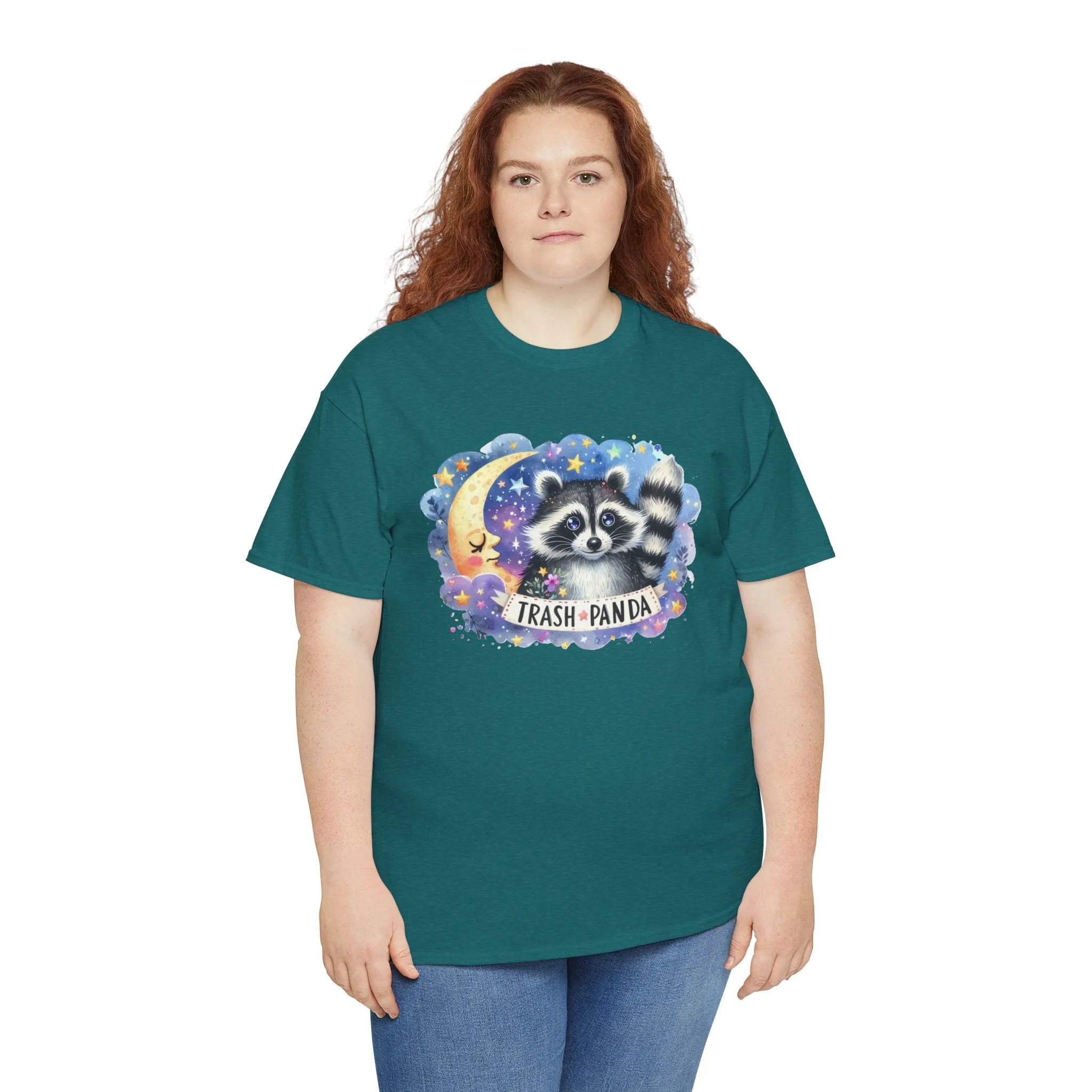 Racoon and the Moon - Unisex Heavy Cotton Tee