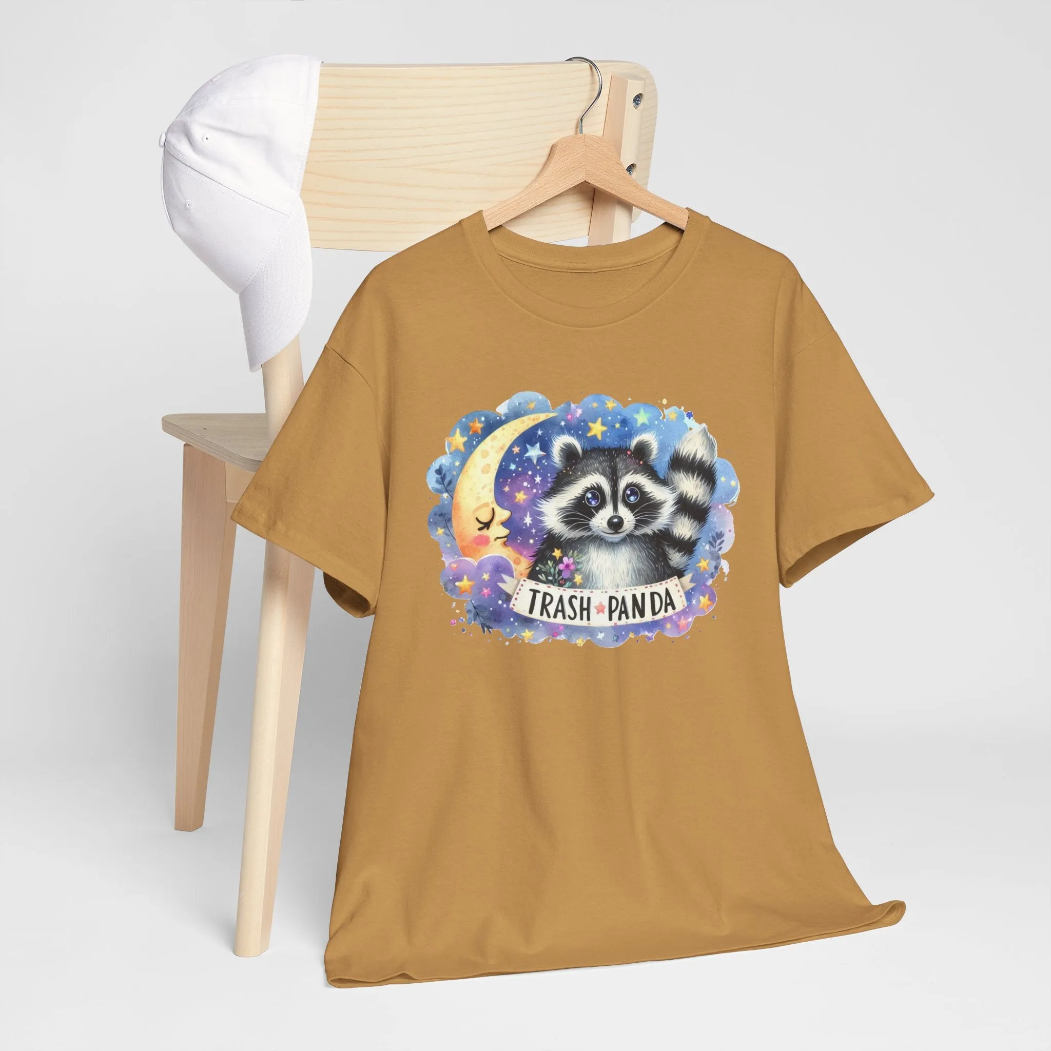 Racoon and the Moon - Unisex Heavy Cotton Tee