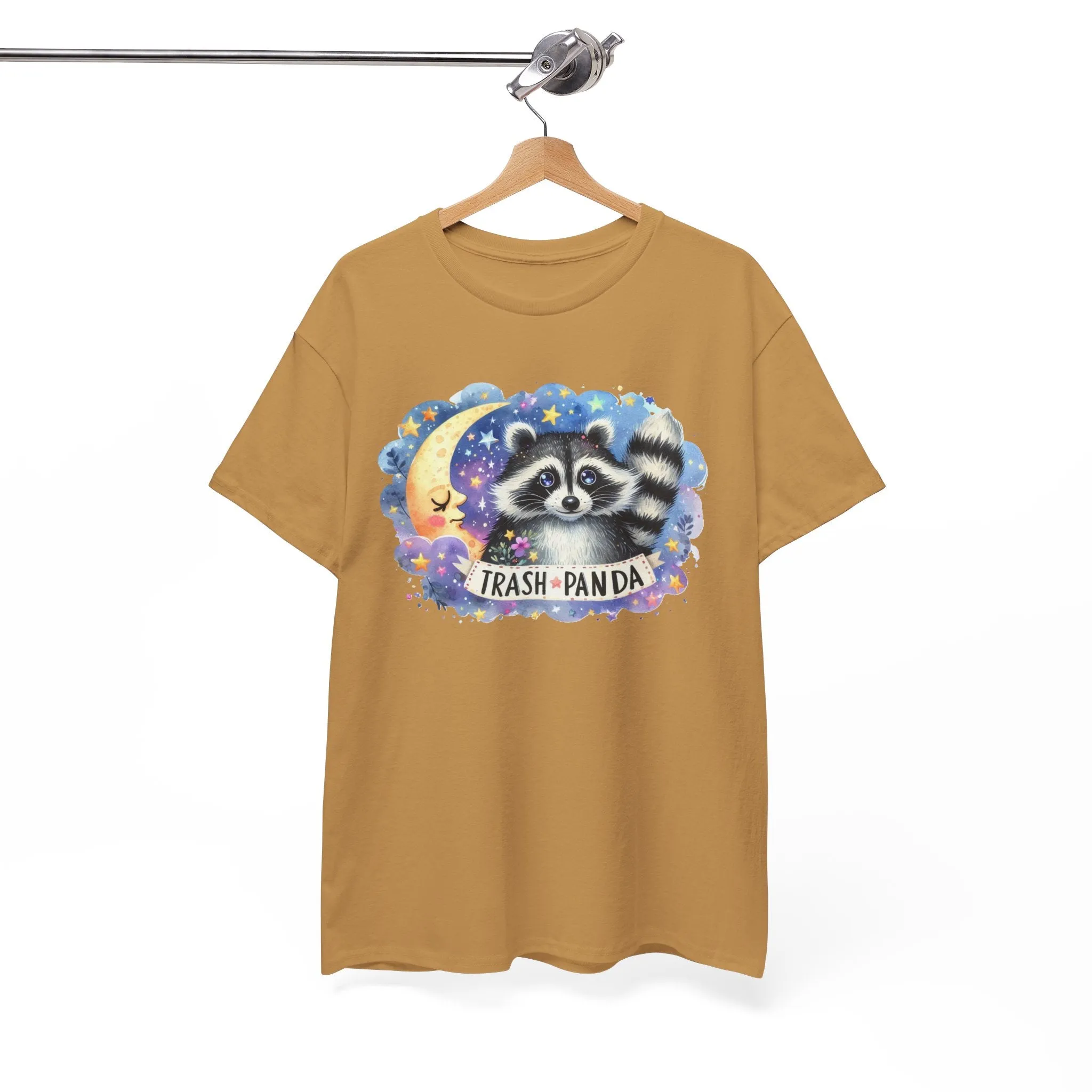 Racoon and the Moon - Unisex Heavy Cotton Tee