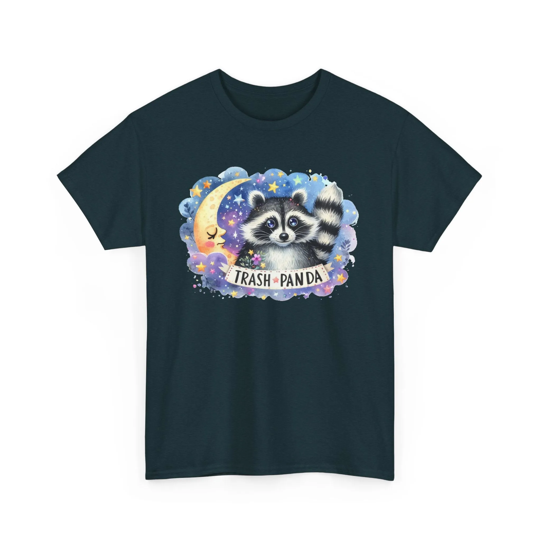 Racoon and the Moon - Unisex Heavy Cotton Tee