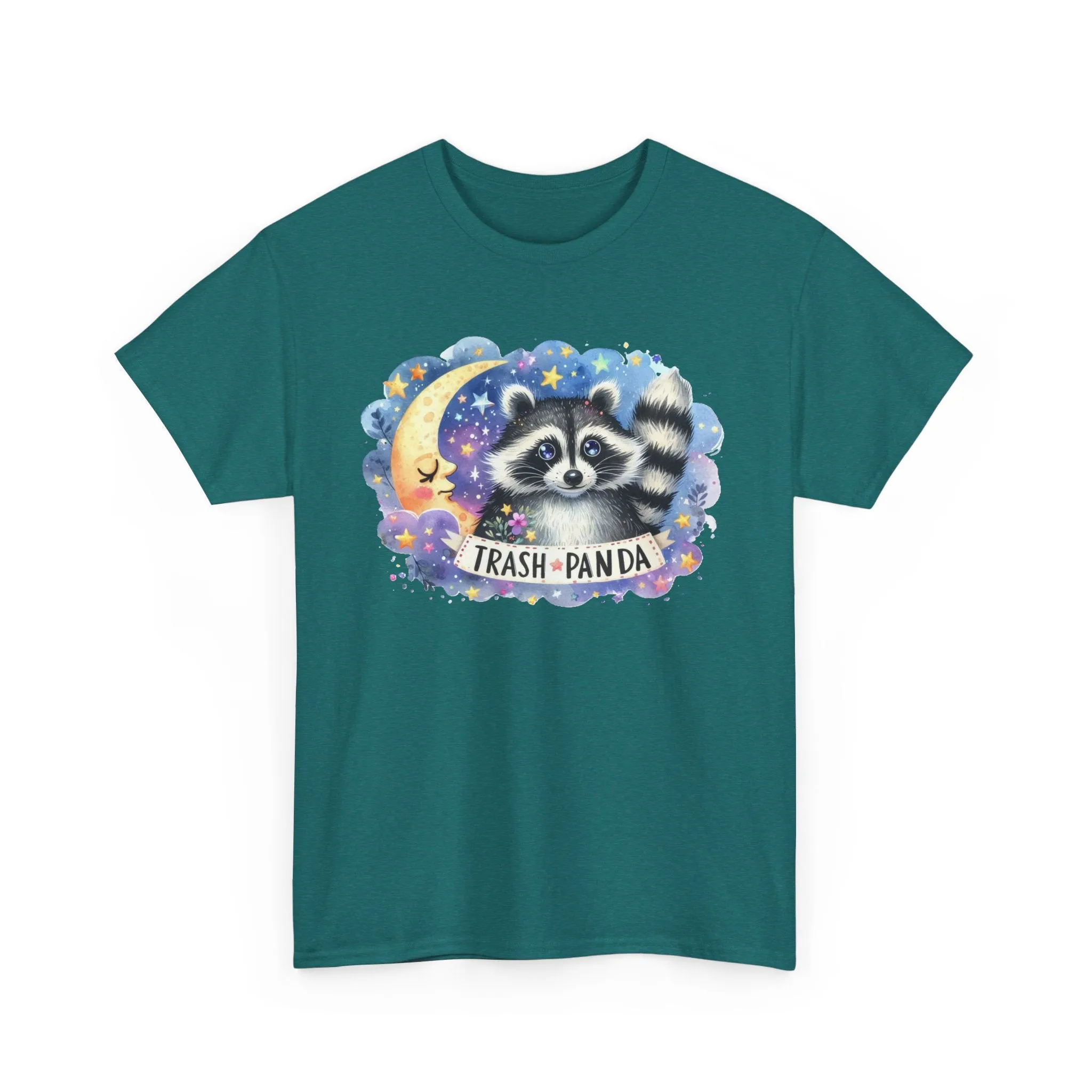 Racoon and the Moon - Unisex Heavy Cotton Tee