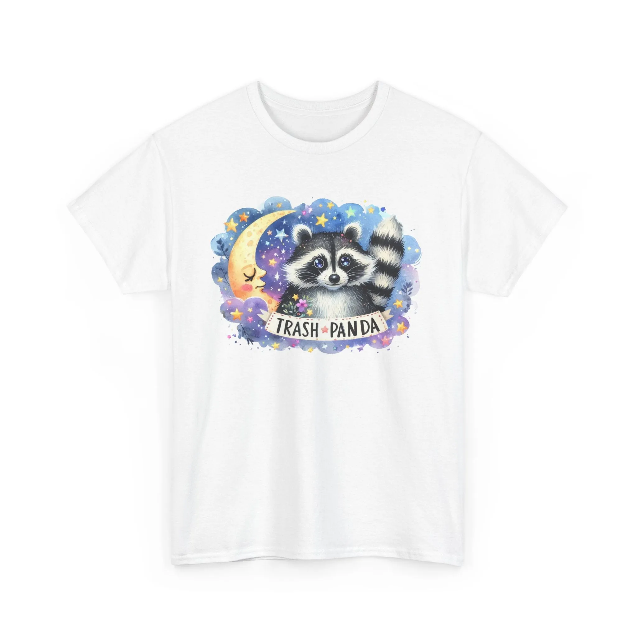 Racoon and the Moon - Unisex Heavy Cotton Tee