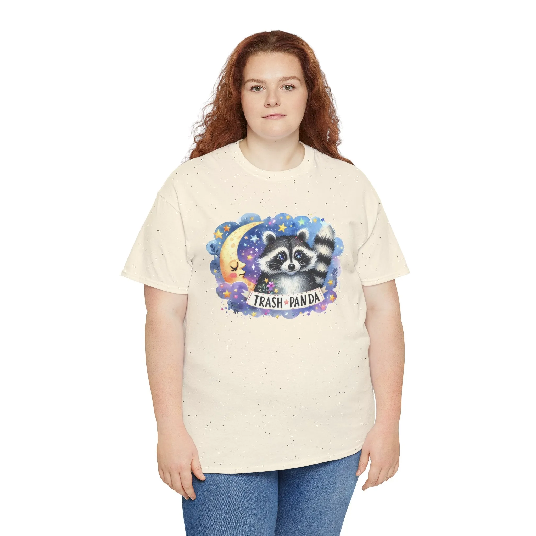 Racoon and the Moon - Unisex Heavy Cotton Tee