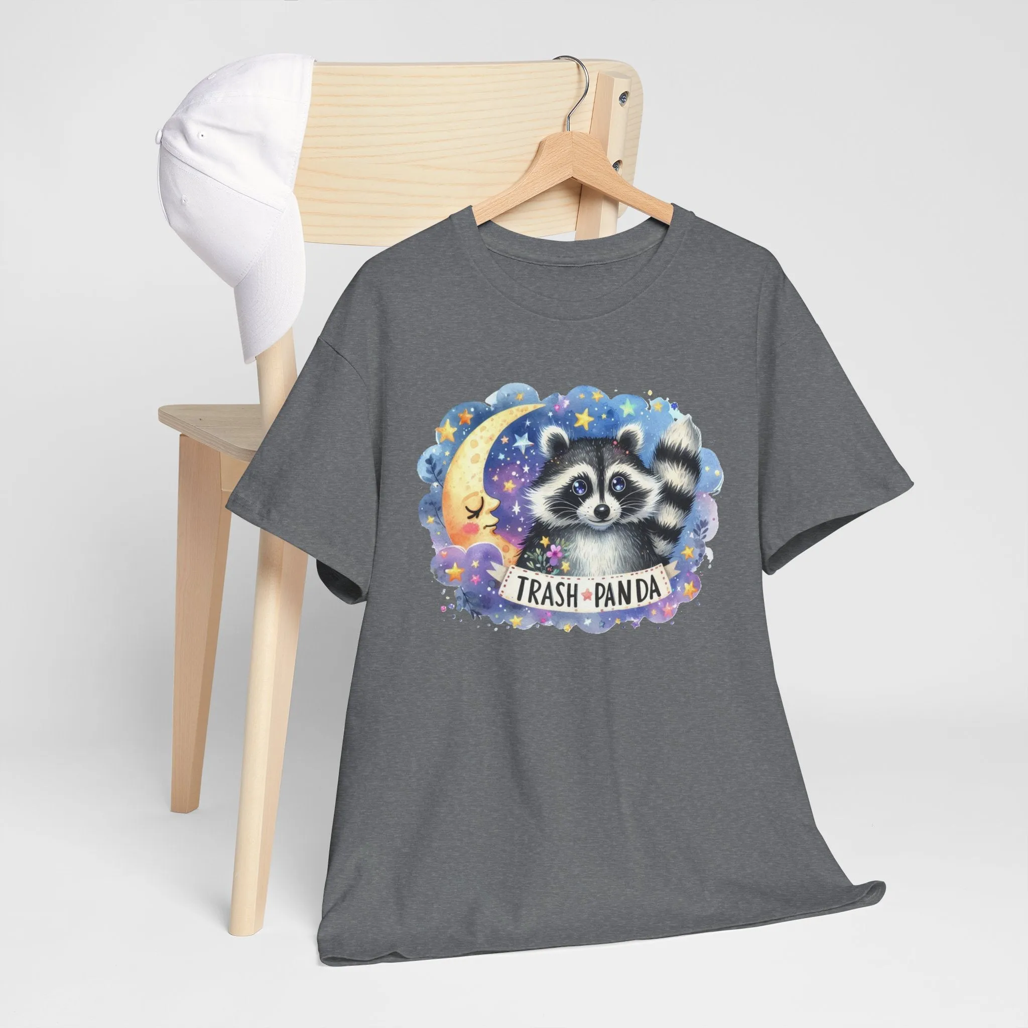Racoon and the Moon - Unisex Heavy Cotton Tee